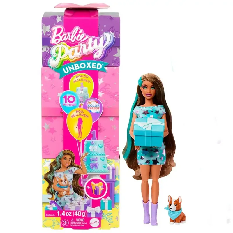 Barbie Party Reveal meglepetés baba Corgi kutyussal - Mattel Exkluzív ajánlat