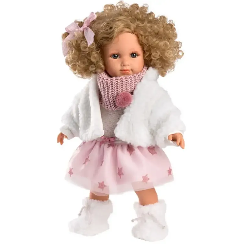 Llorens Elena 35cm-es baba göndör hajjal Népszerű