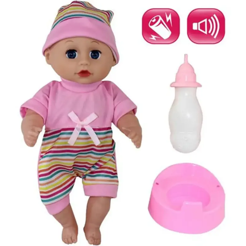 Alacsony ár Baba sapiban kiegészítőkkel és hanggal 30cm