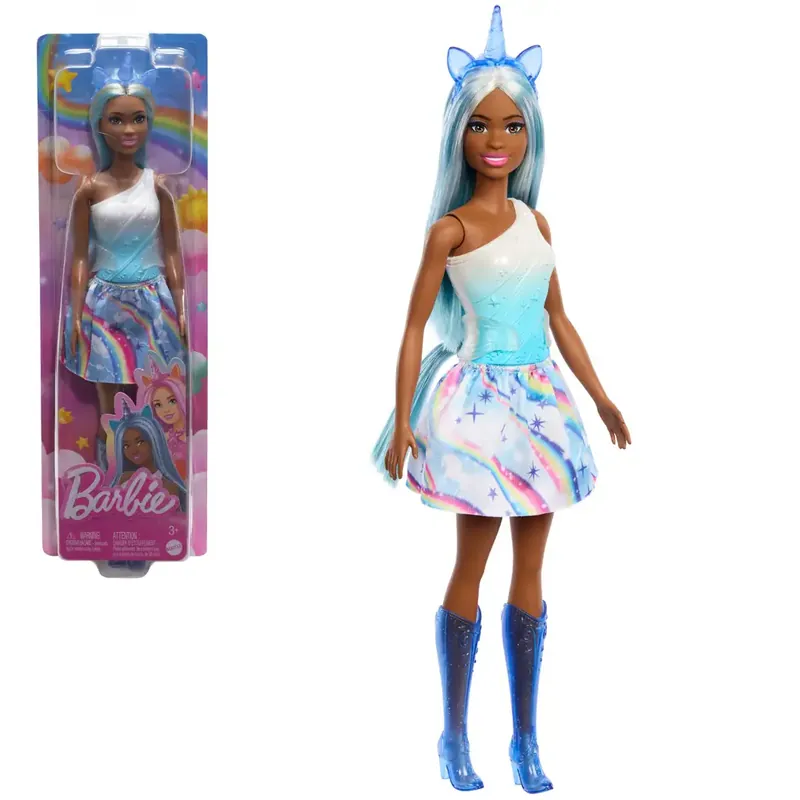 Biztonságos vásárlás Barbie Dreamtopia Unikornis baba kék szivárványos ruhában - Mattel