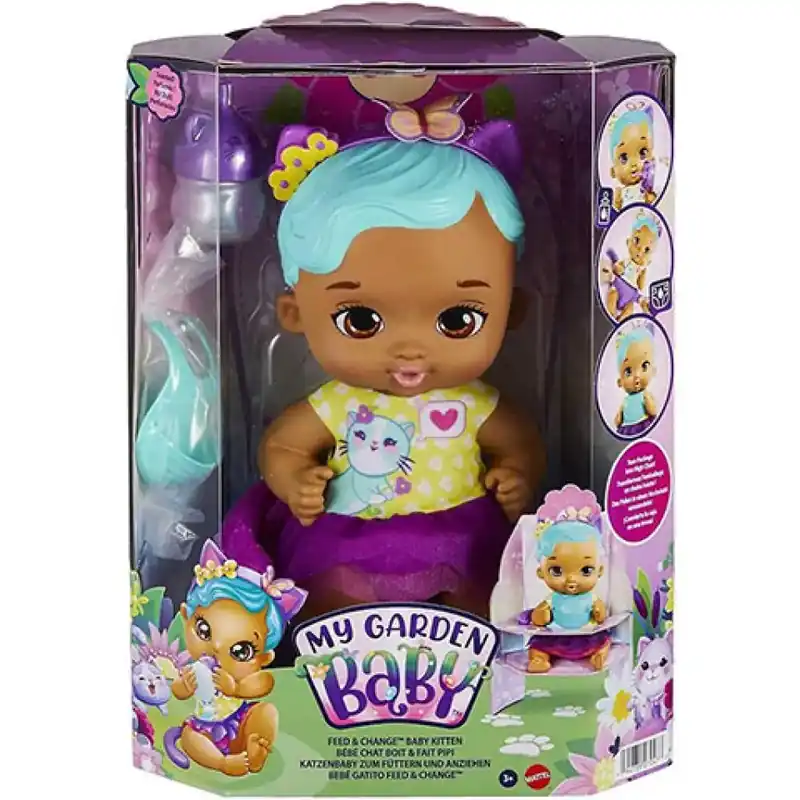 Vedd meg most My Garden Baby Édi-Bébi gondoskodás - Türkiz cica baba 30cm - Mattel