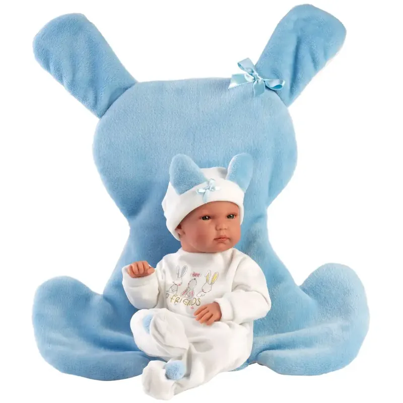 Llorens Bimba 35cm-es baba kék nyuszis hálózsákkal Nézd meg most