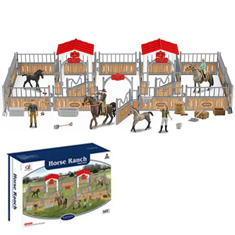 Szuper ajánlat Horse Ranch prémium lovarda kezdőszett figurákkal, karámmal és kiegészítőkkel