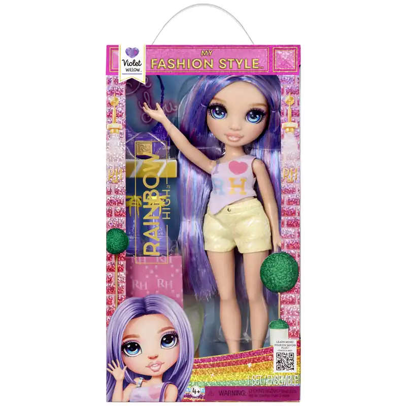 Exkluzív ajánlat Rainbow High My Fashion Style Violet Willow divatbaba kiegészítőkkel
