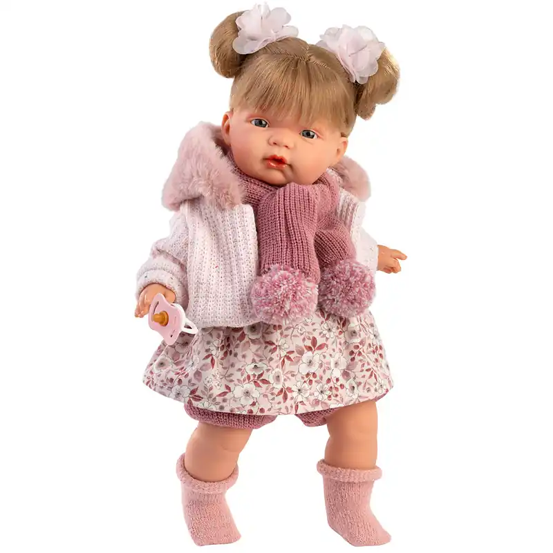 Kedvezményes ár Llorens Joelle 38cm-es síró baba bojtos sállal