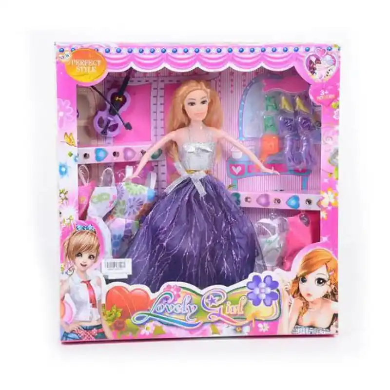 Bestseller Stílusos hegedűművész baba kiegészítőkkel 28cm