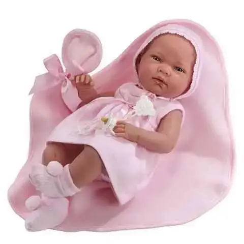 Újszülött lány baba megkötős sapiban 38cm Csak ma