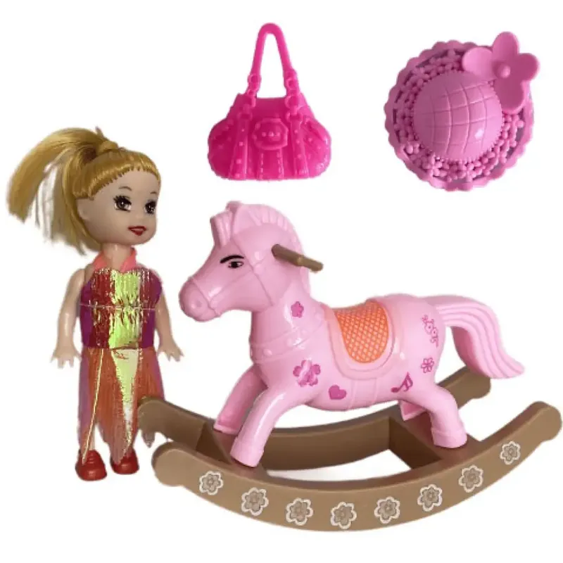 Kedvezmény Katie Grace baba hintalóval és kiegészítőkkel 10cm