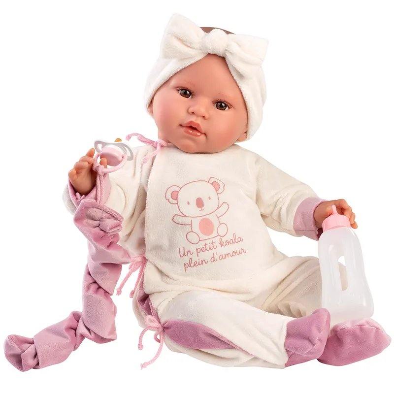 Expressz szállítás Llorens Lea 45cm-es síró baba cumival koalás rugdalózóban