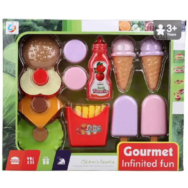 Gourmet hamburgeres élelmiszer játékszett jégkrémmel Szuper ajánlat