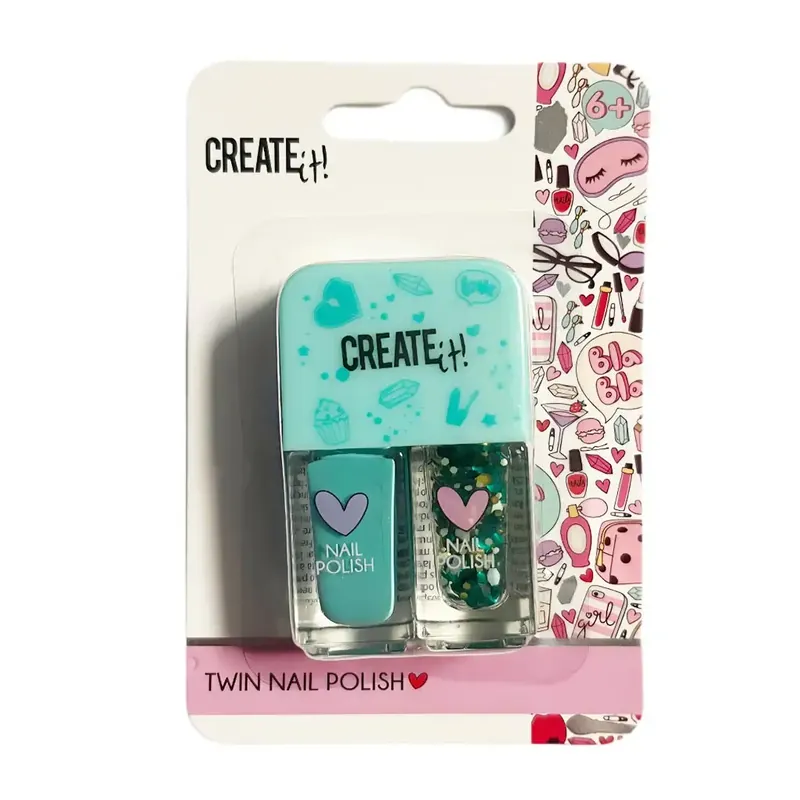 Azonnali szállítás Canenco Create It! türkiz körömlakk 2db-os szett