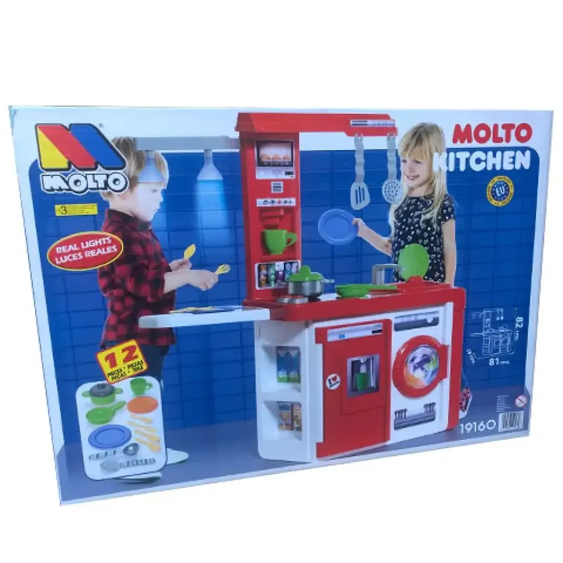 Molto Játékkonyha szett lámpával és kiegészítőkkel 82x80x28cm Legnépszerűbb