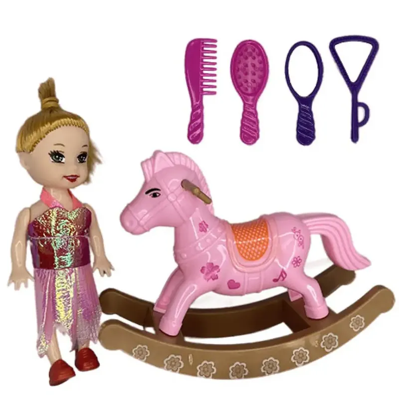Bestseller Katie Grace baba hintalóval és fodrász készlettel 10cm