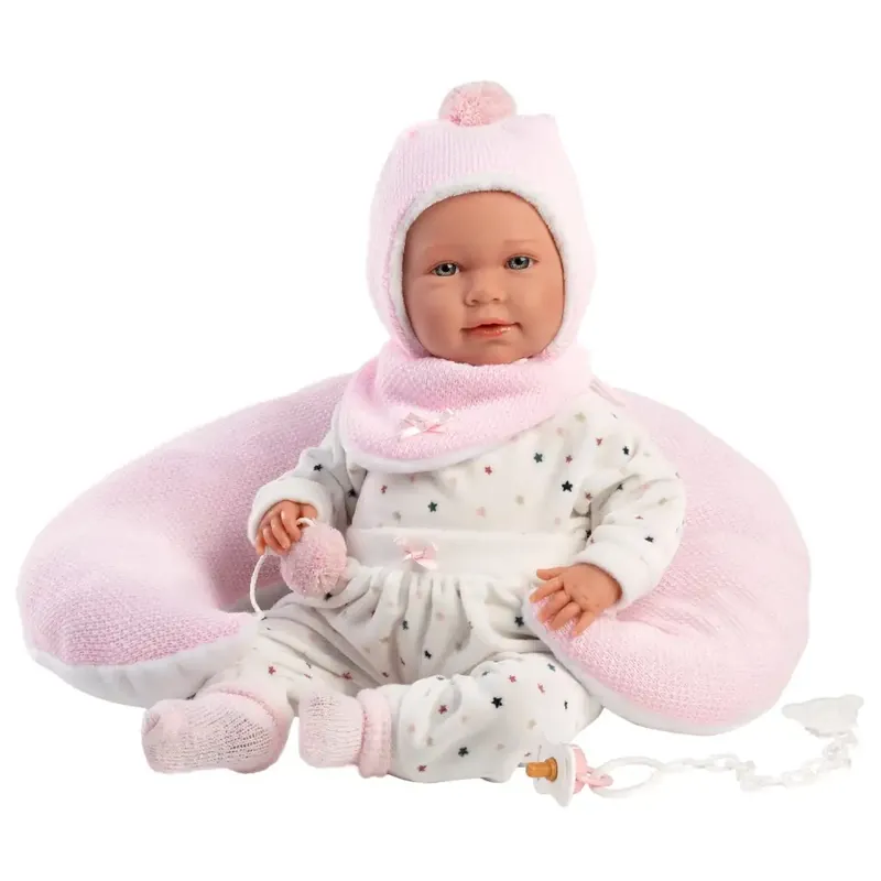 Llorens Mimi 42cm-es baba hanggal, pocak párnával Expressz kézbesítés