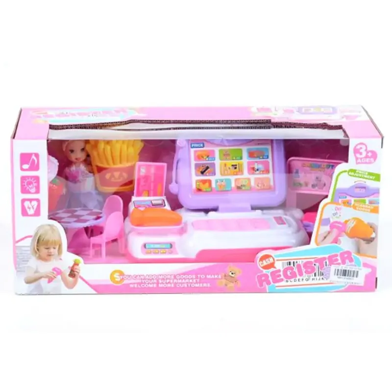 Lila-pink pénztárgép kiegészítőkkel, fénnyel és hanggal Outlet