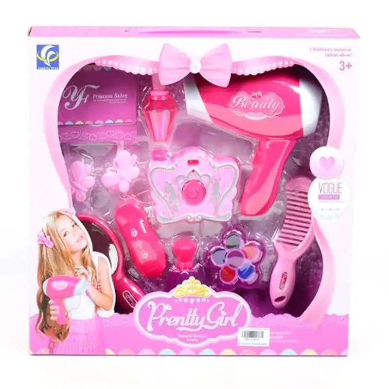 Biztonságos vásárlás Pretty Girl szépség szett hajszárítóval és sminkekkel