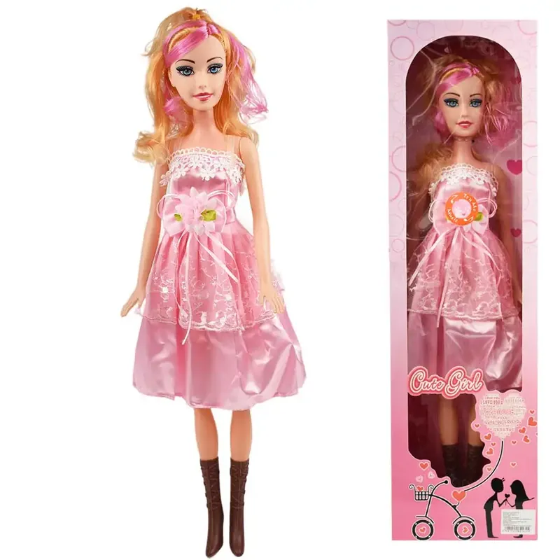 Azonnal elérhető Nicky Óriás szőke hajú divatbaba pink ruhában hangeffektekkel 56cm