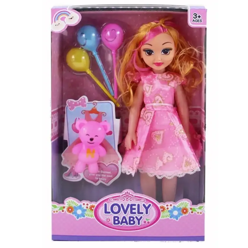 Ne maradj le Lovely Baby rózsaszín ruhás baba kiegészítőkkel és hanggal