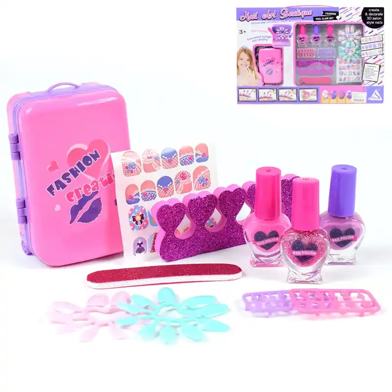 Nail Art Manikűr szett bőrönddel, körömlakkokkal és kiegészítőkkel Expressz kézbesítés