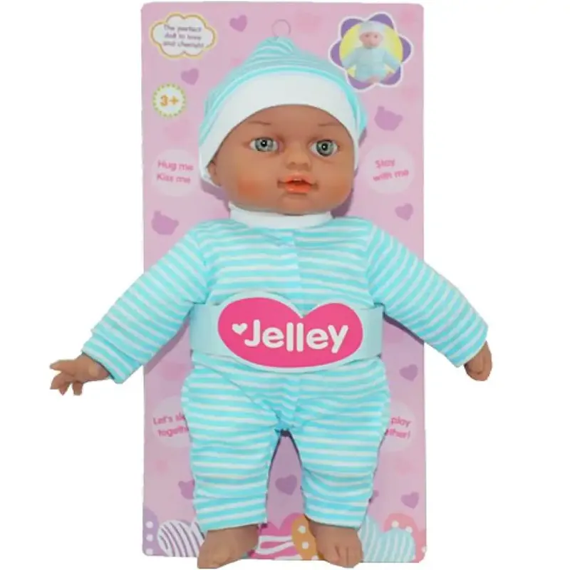 Expressz kézbesítés Jelley baba kék csíkos ruhában 25cm