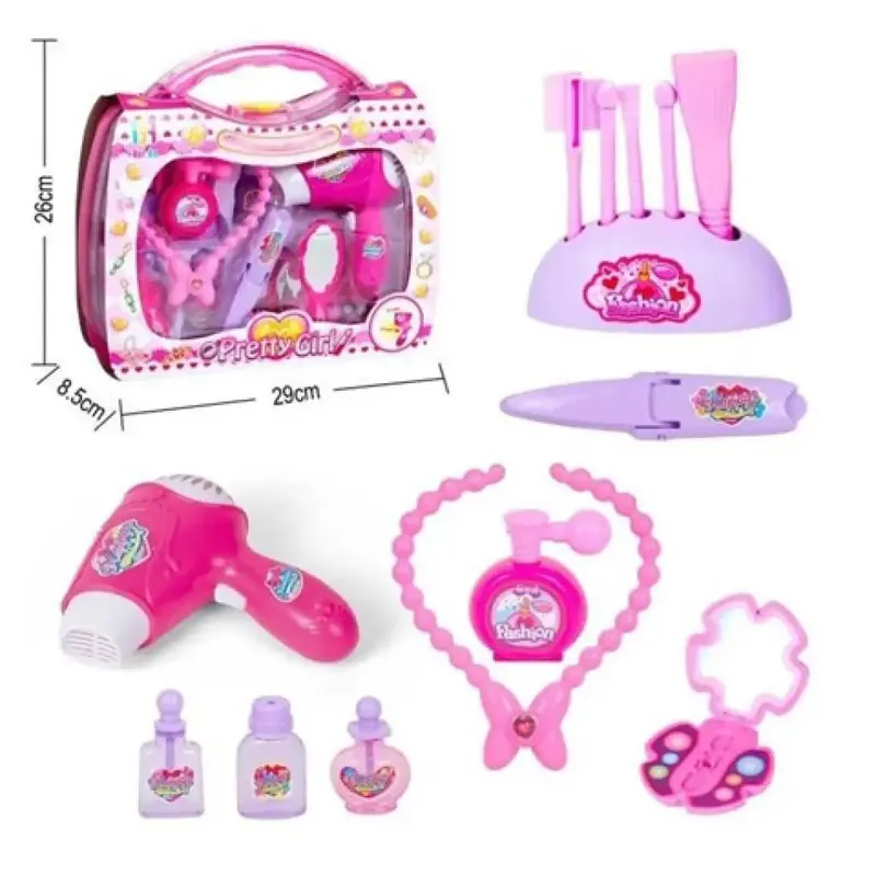 Szépségszett átlátszó-pink bőröndben kiegészítőkkel Biztonságos fizetés