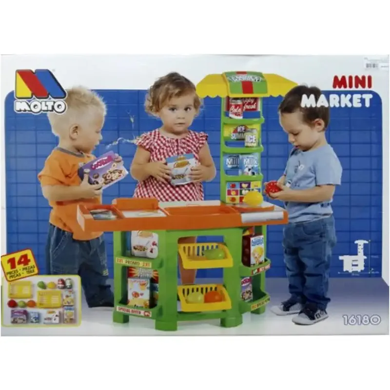 Gyors kiszállítás Molto Mini Market 14db-os játékszett 58x28x77cm