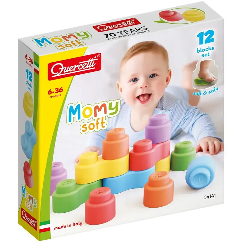 Outlet Quercetti Momy Soft 12 db-os puha építőkocka szett