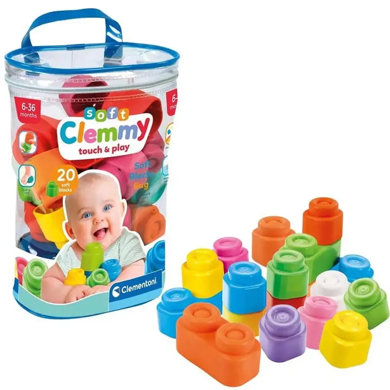 Ne maradj le Clemmy Puha színes építőkockák babáknak 20db-os szett - Clementoni