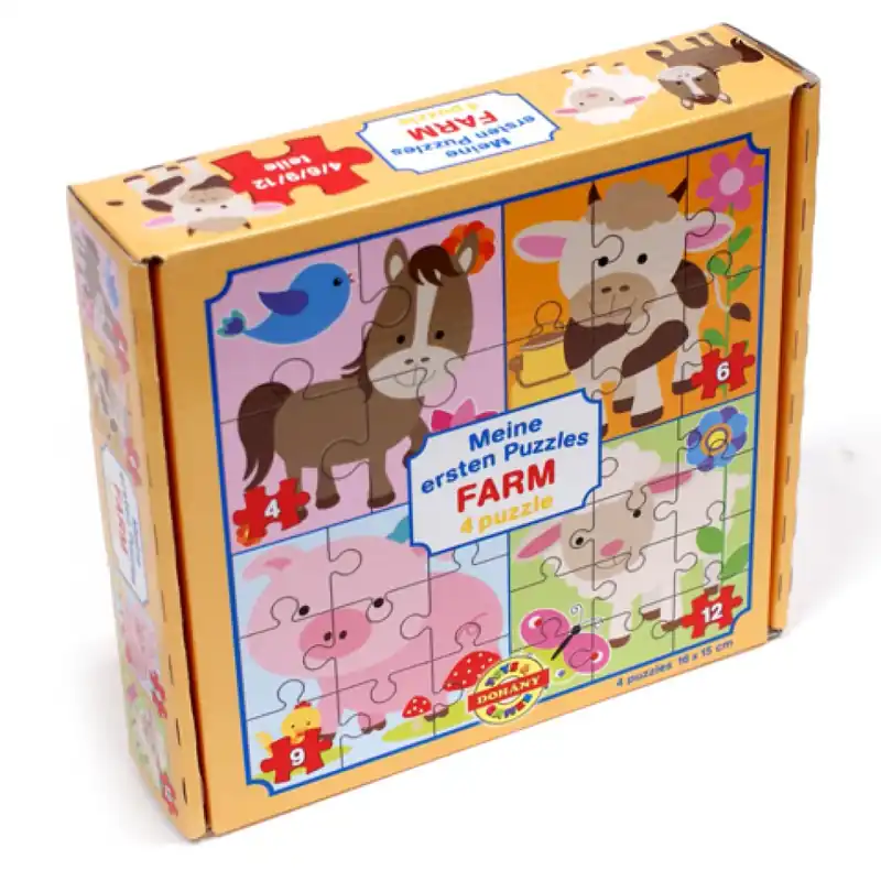 Végkiárusítás Az első puzzle-öm Farm állatok 4 az 1-ben baby puzzle