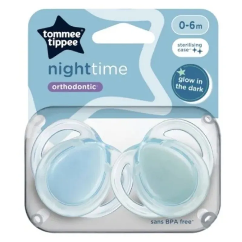 Tommee Tippee Night Time 2 db-os fluoreszkáló ortodontikus cumi szett több változatban (0-6 hó) Nézd meg most
