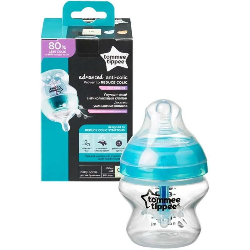Olcsóbb Tommee Tippee Advanced ANTI-COLIC türkiz cumisüveg 150 ml (0 hó+)