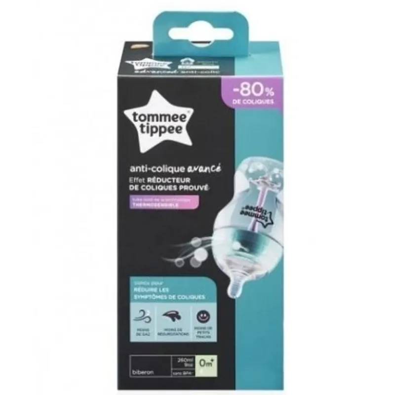 Biztonságos vásárlás Tommee Tippee Advanced ANTI-COLIC türkiz cumisüveg 260ml (0 hó+)
