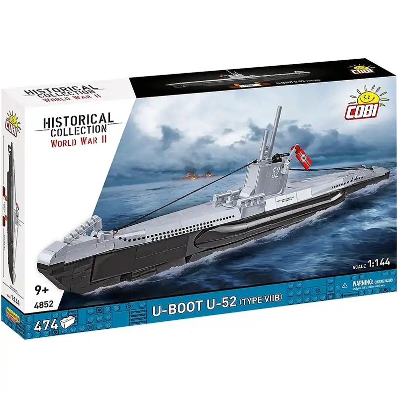COBI WW II U-Boot U-52 (Type VIIB) hajó építőjáték (4852) Szuper akció