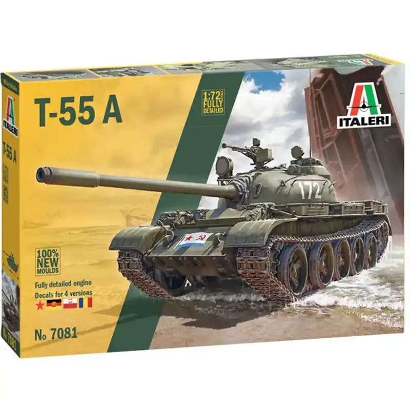 Alacsony ár Italeri 1/72 T-55A tank makett