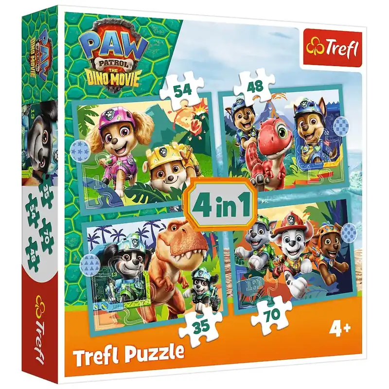 Mancs őrjárat kalandok a dinók szigetén 4 az 1-ben puzzle szett - Trefl Árcsökkenés