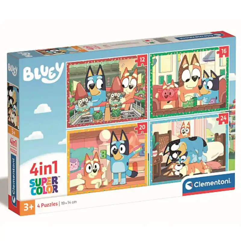 Utolsó esély Bluey 4 az 1-ben 12, 16, 20 és 24db-os puzzle - Clementoni