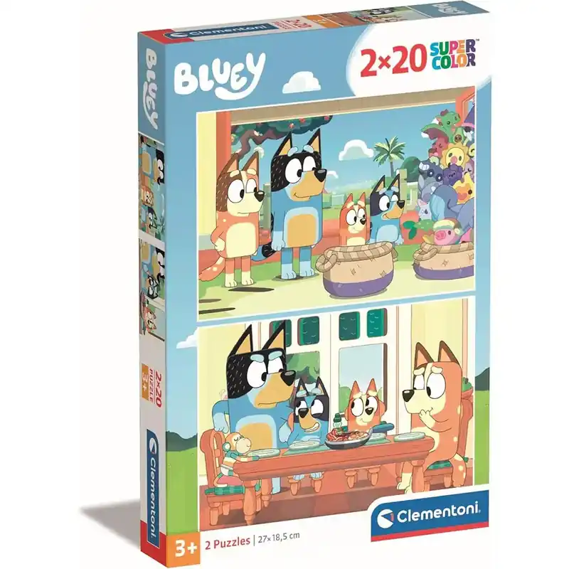 Bluey 2x20db-os supercolor puzzle - Clementoni Rendeld meg most