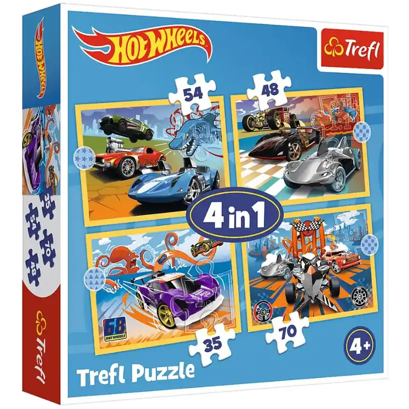 Hot Wheels 4 az 1-ben puzzle - Trefl Népszerű