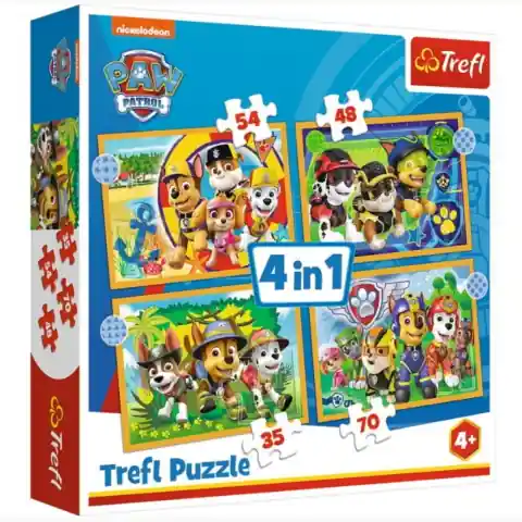Akció Mancs őrjárat Nyaral a csapat 4 az 1-ben 35-48-54-70db-os puzzle - Trefl