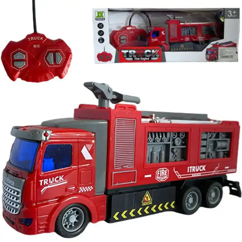 RC Távirányítós tűzoltó autó fényeffektekkel 1/48-as méretarányban 19cm Árcsökkenés