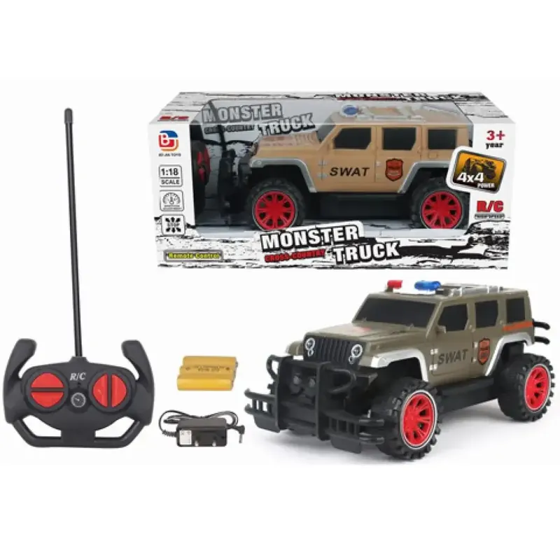 Olcsóbb RC SWAT távirányítós terepjáró négy funkcióval 1/18
