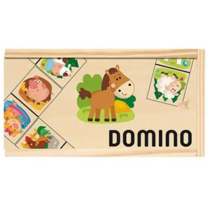 Azonnal elérhető Fa dominó állatos mintával
