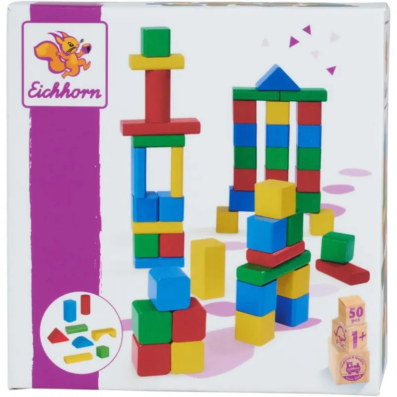 Gyors kiszállítás Eichhorn Színes fakockák 50db-os szett - Simba Toys