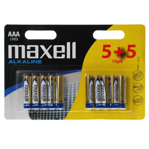 Vedd meg online Maxell Alkáli ceruzaelem 1.5V AAA LR03 5+5db bliszteres csomagolásban