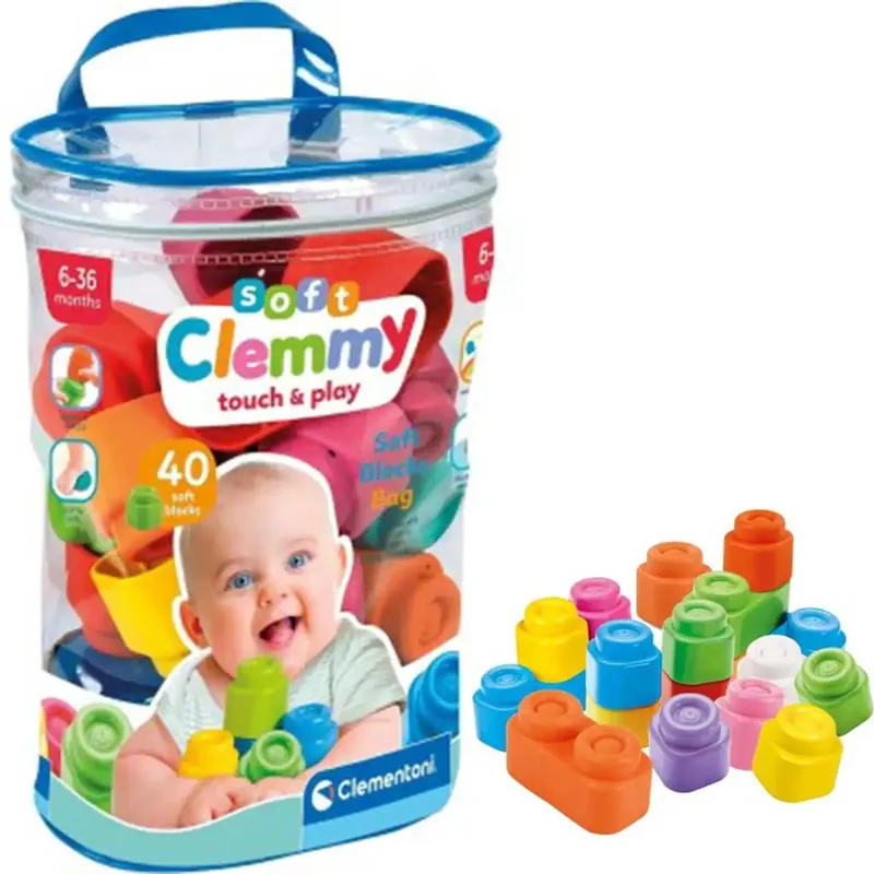 Népszerű Clemmy Puha színes építőkockák babáknak 40db-os szett - Clementoni