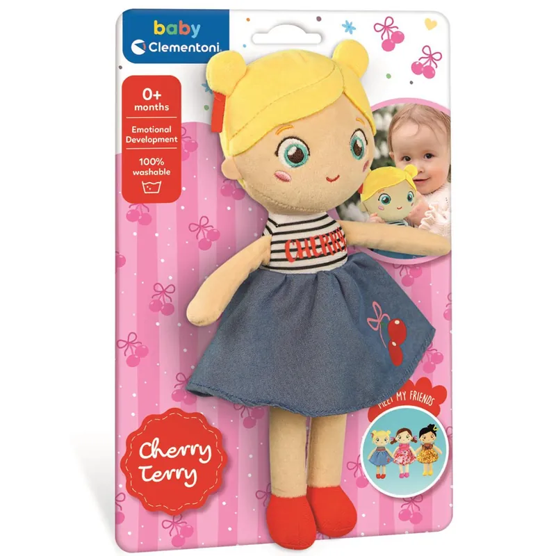 Alacsony ár Cherry Terry puha plüss baba - Clementoni Baby