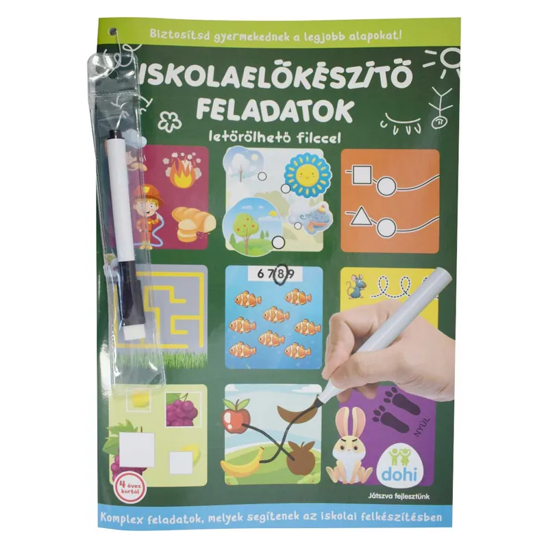 Iskolaelőkészítő feladatok letörölhető filccel - D-Toys Népszerű