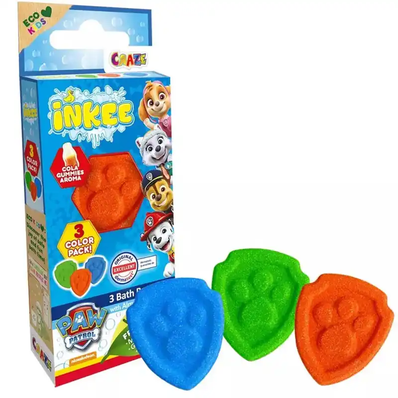 Craze Inkee vegán kólás gumicukor illatú Mancs őrjárat fürdőbomba 3db-os csomag Szuper akció