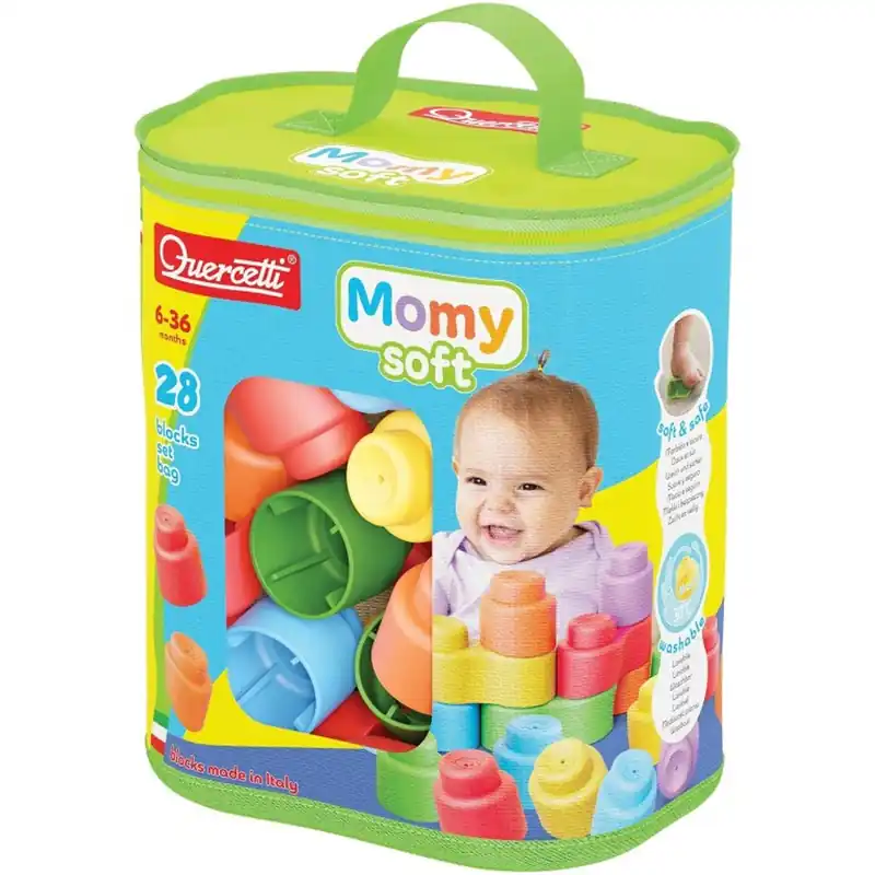 Quercetti Momy Soft 28 db-os puha építőkocka szett Biztonságos fizetés