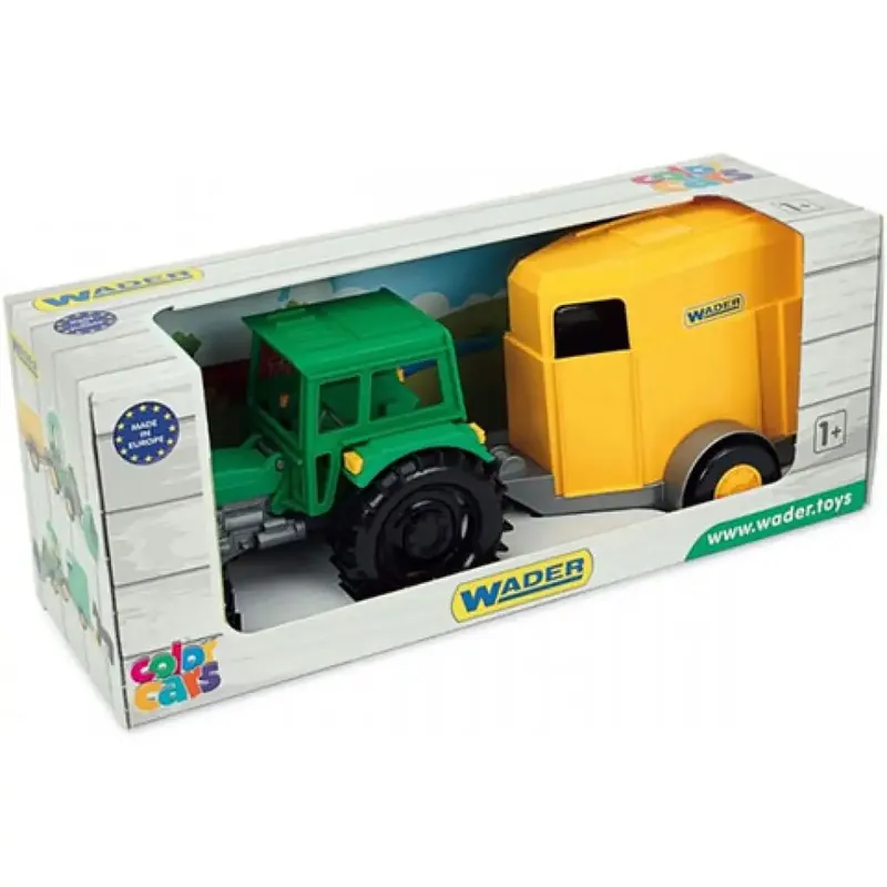 Zöld traktor lovas utánfutóval 38cm - Wader Ajánlat